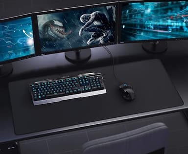 Gaming Mouse Pad, Large Desk Mouse Pad with Stitched Edges,(35.4X15.7In) Durable Non-Slip Natural Rubber Base, Waterproof Computer Keyboard Pad Mat for Esports Pros/Gamer/Desktop/Office/Home, Black - Image 7