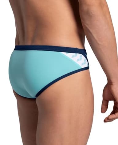 ARENA Men's Icons Swim Brief Solid MaxLife Athletic Swimwear Professional Training Swimsuit Trunk Sports Bathing Suit, Water/Navy, US Size 26 - Image 4