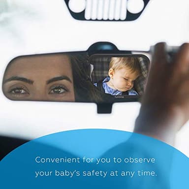 Funbliss Baby Car Mirror for Rear Facing Seat,360° Rotation, Safety Certified Shatterproof Acrylic Glass, Clear Wide View,Infant Mirror for Car Seat Rear Facing - Image 6