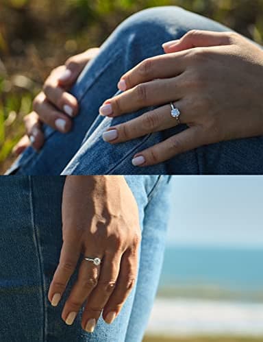 IMOLOVE Moissanite Solitaire Engagement Ring for Women, Women's Engagement Rings Moissanite Promise Rings 1CT D Color VVS1 Clarity Wedding band 925 Sterling Silver with 18K Gold Plated-5.5 - Image 4