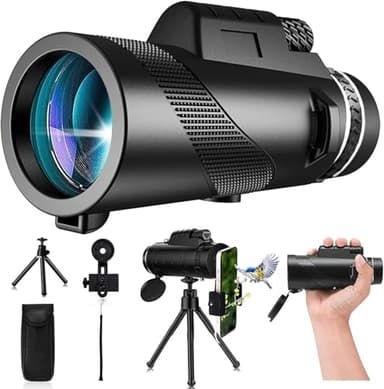 Monocular Telescope 80X100 2024 High Powered Monocular with Smartphone Adapter & Metal Tripod - BAK4 Prism with Clear for Wildlife Hunting Camping Travelling - Image 1