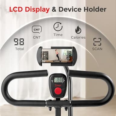 Sunny Health & Fitness Smart Upright Row-N-Ride Exerciser, Squat Assist Trainer for Glutes Workout with Adjustable Resistance, Easy Setup & Foldable, Glute & Leg Exercise Machine- NO. 077SMART - Image 6