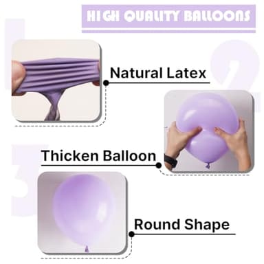 PartyWoo Pastel Purple Balloons 120 pcs Different Sizes Pack of 18 12 10 5 Inch Light Pastel Purple Lavender Lilac Balloon Arch Kit Garland for Baby Shower Birthday Party Decorations Purple-Q10 - Image 7