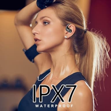 Open Ear Headphones, Bluetooth 5.4 Headphones Sports, Premium Sound with HD Mic Wireless Earbuds, 48H Playtime LED Power Display Ear Buds, IPX7 Lightweight Comfort Earphones for Running, Working - Image 7