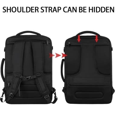 Vancropak Carry On Backpack, 40L Expandable Extra Large Travel Backpack, Flight Approved Water Resistant Luggage Suitcase Daypack, Lightweight College Business Weekender Bag for Men & Women, Black - Image 6