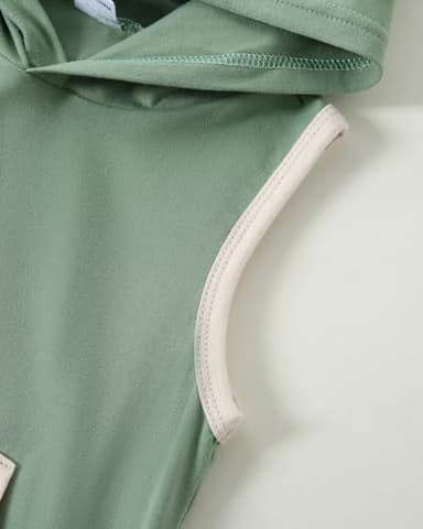 SANMIO 4-5T Toddler Boy Clothes Little Kids Summer Clothing Baby Boy's Hooded Tank Top and Shorts Outfit Set - Image 7