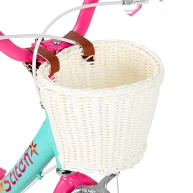 JOYSTAR Unicorn 12 Inch Kids Bike for 3 4 Years Girls Bike with Training Wheels Princess 12inch Kids Bicycle with Basket Doll Seat Streamers Green - Image 6