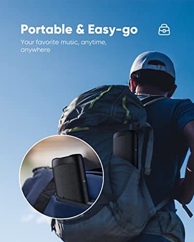 Bluetooth Speaker Stocking Stuffers for Men Women Teens Boys Girls: Portable Wireless, IPX5 Waterproof, White Elephant Gifts for Adults, Up to 20H Playtime, TWS Pair, for Home/Party/Outdoor (Black) - Image 7