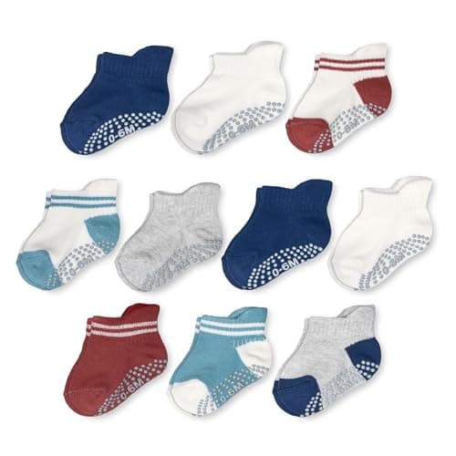 Fruit of the Loom Cotton Grip Socks for Baby and Toddler - Cool Blue (2-4 Years) - Image 1