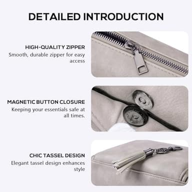 POIUGOYA Crossbody Purses for Women Trendy,Vegan Leather Medium Crossbody Bag,Women's Crossbody Travel Purse Built in Wallet - Image 5