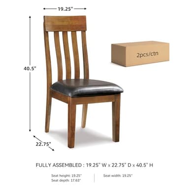 Signature Design by Ashley Ralene Rake Back 19" Dining Room Chair 2 Count, Medium Brown - Image 3