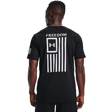 Under Armour Men's New Freedom Flag T-Shirt, Black (001)/White, X-Large - Image 3