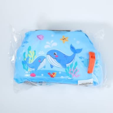 MoKo Toddler Swim Vest - Cute Toddler Floaties with Emergency Whistle for Kids 22-66 lbs Water Wings Arm Band Floaties Swim Training Equipment for Beach Swimming Pool Sea, Blue Squirting Whale - Image 7