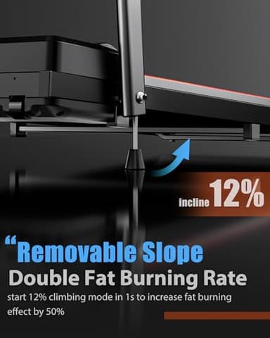 340lb Capacity Walking Pad Treadmill with 12% Incline, Double Deck Under Desk Treadmill Support Full Manual/3-Preset Countdown/App Mode, Portable Treadmills for Small Spaces - Image 2