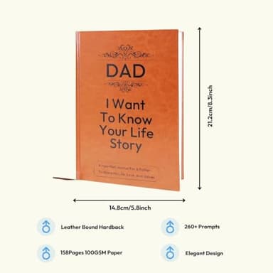 XKFCFC Gifts for Dad Birthday from Daughter Son - Dad I Want to Know Your Life Story Journal (Hardcover): Gifts for Man, Sentimental Gifts for Thanksgiving Day, Fathers Day & Christmas - Image 2