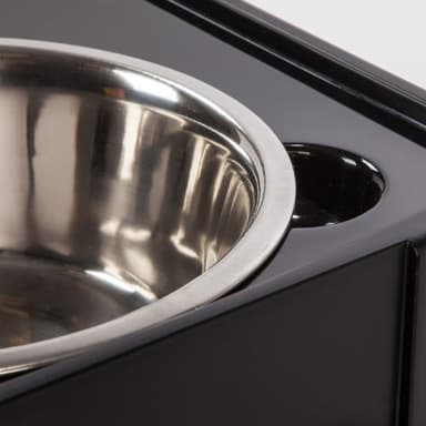 IRIS USA Elevated Dog Bowls, 15"H Raised Bowl for Large Dogs, Airtight Pet Food Storage Holds Up To 47 Lbs, 2 Removable 64 oz Stainless Steel Bowls, At Home or Camping, Smoke/Black - Image 7