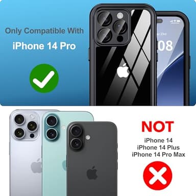ANTSHARE for iPhone 14 Pro Case, with [Built-in Privacy Screen Protector] [IP 68 Waterproof], Anti-Peeping Adsorption Full Body Double Protective Case for iPhone 14 Pro, Black - Image 2