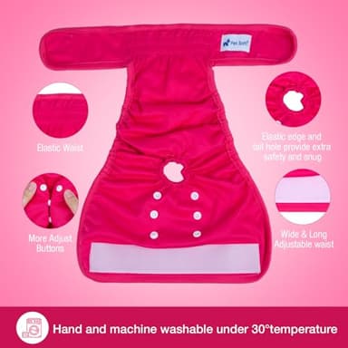 Pet Soft Washable Female Diapers (3 Pack) Female Dog Diapers, Comfort Reusable Doggy Diaper for Girl Dog in Period Heat (Classy, S) - Image 7