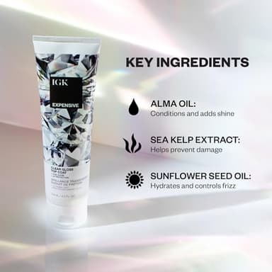 IGK - EXPENSIVE - Clear Hair Gloss Treatment – Shine-Boosting Top Coat for Glass Hair – Hair Treatment for Smooth, Polished Finish – Clear Gloss for Hair Sheen and Silkiness - Cruelty Free 4.2oz - Image 2