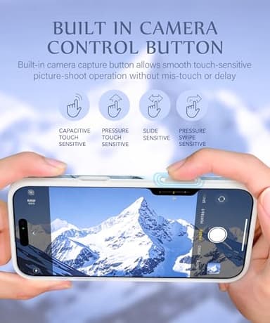 GVIEWIN for iPhone 16 Pro Case Compatible with MagSafe, with Screen & Lens Protectors, Military-Grade Protection Slim Marble Shockproof Magnetic Phone Case for 16 Pro 6.3", Azurite Drift/Blue - Image 3