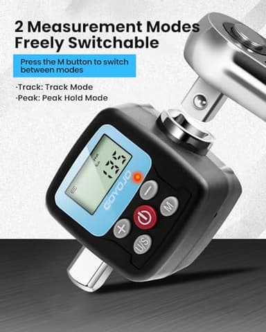 GOYOJO Digital Torque Wrench Adapter, 6-200Nm (4.4-147.5 ft-lb) Precision Torque Converter with LCD Display, 1/2", 1/4", 3/8" Adapters for Automotive Repairs, Power Tools, and Heavy-Duty DIY Projects - Image 5