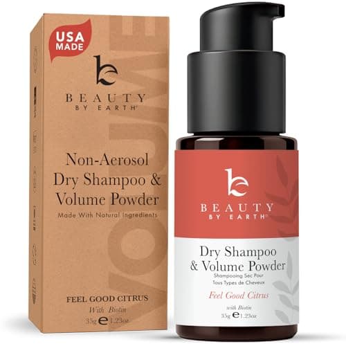 Beauty by Earth Non Aerosol Dry Shampoo Powder - Volumizing Non Toxic with Biotion, Oil-Absorbing Natural Ingredients, Made in USA - Image 1