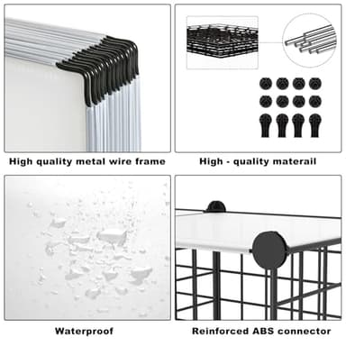 AWTATOS 6 Cube Storage Wire Closet Organizers DIY Stackable Storage Shelves Bookcase Cabinet for Home Office, Black - Image 9