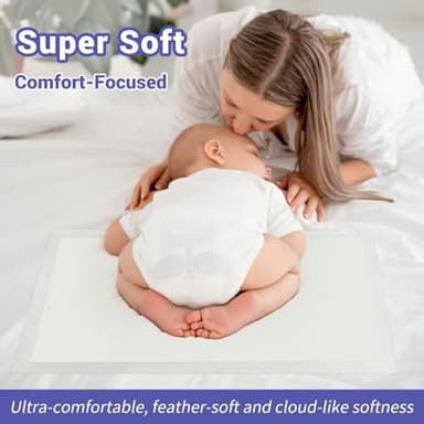 100 Pack Disposable Changing Pads for Baby [24" x 18"] Super Absorbency Disposable Underpads Large Bed Pads Absorbent Fluff Protective Table Pads Disposable Diaper Changing Pads, Leakproof - Image 6