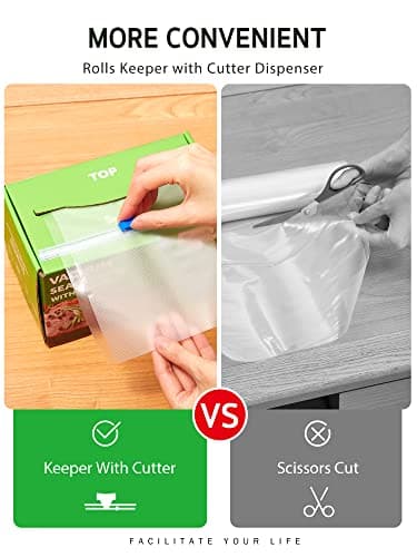Syntus 11" x 150' Food Vacuum Seal Roll Keeper with Cutter Dispenser, Commercial Grade Vacuum Sealer Bag Rolls, BPA Free Food Vac Bags, Ideal for Storage, Meal Prep and Sous Vide - Image 2