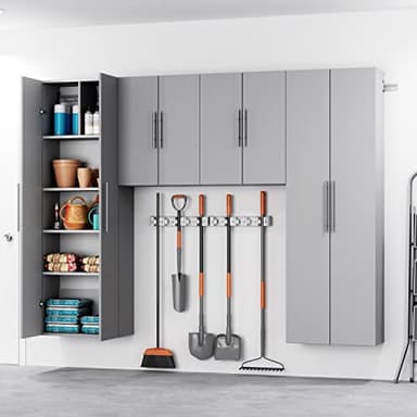 Prepac HangUps 24" Large Garage Cabinet, Bathroom Cabinet Wall Mount, Ideal for Garage, Kitchen and Laundry Organization 24" W x 72" H x 12" D, Light Gray - Image 12