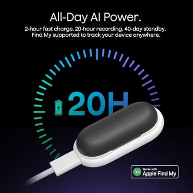 Plaud NotePin Voice Recorder, AI Voice Recorder, App Control, AI Notetaker, AI Transcribe & Summarize, Support 112 Languages, 64GB Memory, Audio Recorder for Lectures, Meetings, Cosmic Gray - Image 4