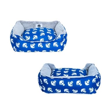Petique Anchor's Away Reversible Pet Bed, Blue, Small - Image 4