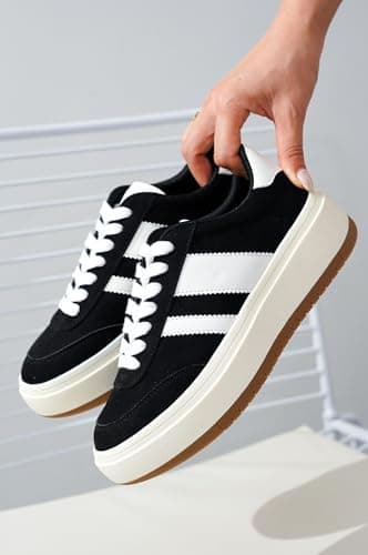 Project Cloud Platform Sneakers for Women - Lightweight Memory Foam Insole Womens Sneakers - Non-Slip Fashion Sneakers for Women Footwear - Women's Fashion Platform Shoes (Nita, Black, 7.5) - Image 5