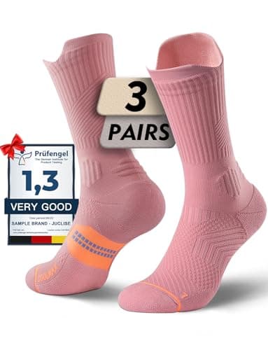 Bamboo Viscose Compression Running Crew Socks, Moisture Wicking Anti-Blister Hiking Athletic Cycling Gym Socks (US, Alpha, Small, Regular, Regular, Dusty Pink) - Image 1