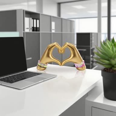 Mezchi Gold Heart Hands Sculpture Room Decor, Aesthetic Decor for Living Room Bedroom Bookshelf, Love Finger Modern Art Aesthetic Sculpture for Home Office Desktop, Birthday Gift - Image 5