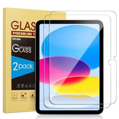 SPARIN Screen Protector for iPad 11th 10th Generation (iPad A16 11-inch 2025/10.9 inch 2022), 2 Pack Tempered Glass for iPad 11/10 Gen, Case Friendly, Anti-Scratch, Touch Sensitive - Image 1
