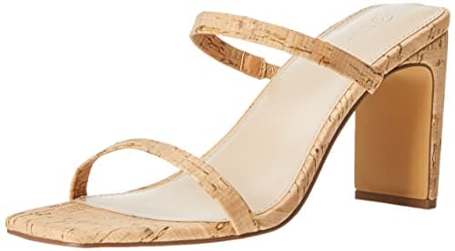 The Drop Women's Avery Square Toe Two Strap High Heeled Sandal, Cork, 9 - Image 1
