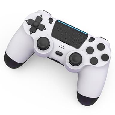 MOVONE Wireless Controller for PS4,Dual Vibration Game Joystick/Motion Sensing/Touchpad/Speaker/3.5mm Headphone,Compatible with PS4/Slim/Pro Console/PC(white+black) - Image 3