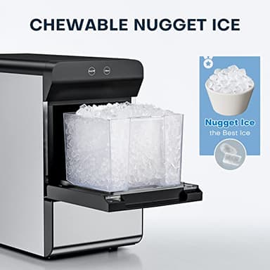 Upstreman Nugget Ice Maker, 33Lbs/Day, Self-Cleaning, 6 Ice Cubes in 15 Mins, 2 Water Refill, Countertop Ice Machine for Home/Office/Bar, X90 Pro - Image 3
