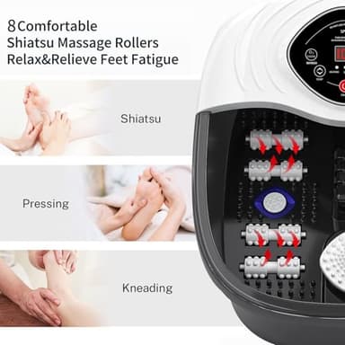 closewave Foot Spa Bath Massager with Heat, Shiatsu Rollers, UV & Ozone Bubbles - Includes Tea Tree Oil Epsom Salt, Relieves Stress and Foot Pain - Home Pedicure Soak Tub Gift for Women/Men, Mom/Dad - Image 5