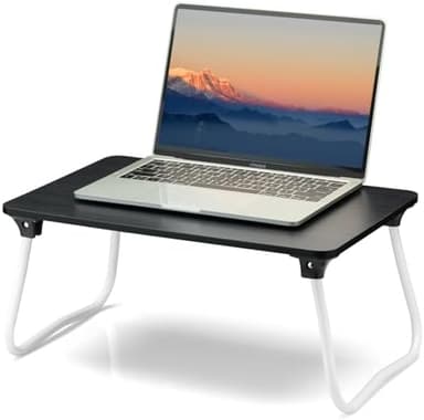 Laptop Bed Desk, Foldable Lap Desk, Portable Laptop Stand, Lightweight & Mini Table for Breakfast/Picnic/Drawing/Couch/Floor - Black - Image 2