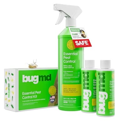 BugMD Ant Killer & Bug Spray - Roach and Cockroach Killer Indoor, Spider Spray for Home, Fly and Insect Defense, Natural, Safe with Essential Oils, Plant-Powered, Pest Control - Starter Kit - Image 1