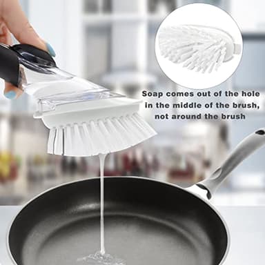 Brush Refills for OXO Dish Brush - 6 Pack Dish Brush Cleaning Soap Dispensing Head Replacement for Scrubber (White) - Image 3