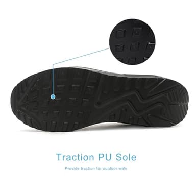 RUIDENG Women's Hiking Shoes Lightweight | Women Walking Sneakers Platform | Air Cushion Thick Rocker Bottom All Black Size 6.5 - Image 7