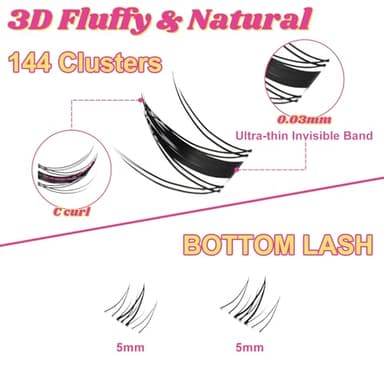 Fowendia Manga Lash Clusters Kit 8-18mm Eyelash Clusters DIY Lash Extension Kit Waterproof Anime Lashes Ultra-Thin Invisible Band 0.3mm Individual Cluster Eyelash Extensions, California Sunset-Kit - Image 5