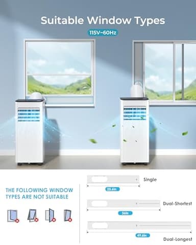 EUHOMY 10,000 BTU Portable Air Conditioners Up to 450 sq.ft, 3-1 Standing Smart Cooling AC with Remote, Dehumidifier, Fan, Air Conditioner Cools Room, 3 Modes, 24-hour timer, LED Display, Bedroom - Image 5