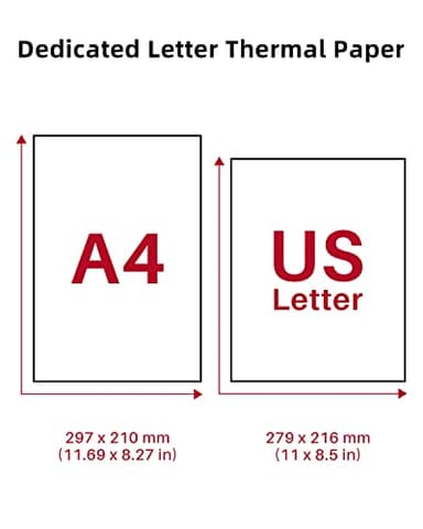 Phomemo Thermal Printer Paper 8.5 x 11 Inch, Advanced Thermal Printing, Phomemo Paper Compatible with M08F-Letter, M832, M834, A285M, with Brother Letter Portable Printer, Size 8.5" x 11", 100 Sheets - Image 5