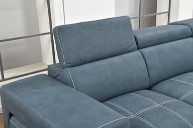 THSUPER 102'' Microfiber L Shaped Sectional Sleeper Sofa Couch with Pullout Bed and Storage Chaise, Convertible Couches with Adjustable Headrest for Living Room, Reversible Chaise. Navy Blue - Image 8