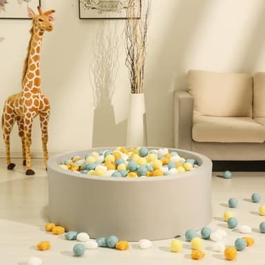 GOGOSO Ball Pit Balls,Plastics Balls for Ball Pit, Stars Hearts Shape for PastelBall for Toddlers Kids, Stars and Hearts Creamy Yellow+Blue,100pcs - Image 6