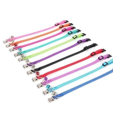 Pink Puppy Collar with Bell,Reflective Cat Collar with Bells Metal Buckle Girl Female Nylon Dog Collar with Bells for XXS XS Tiny Little Kitten Boy Pet Dogs, 7.5-11 Inch - Image 7